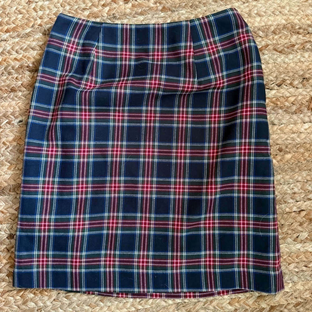 Talbots 2 Petite Blue, Red, and Green Classic Plaid Skirt